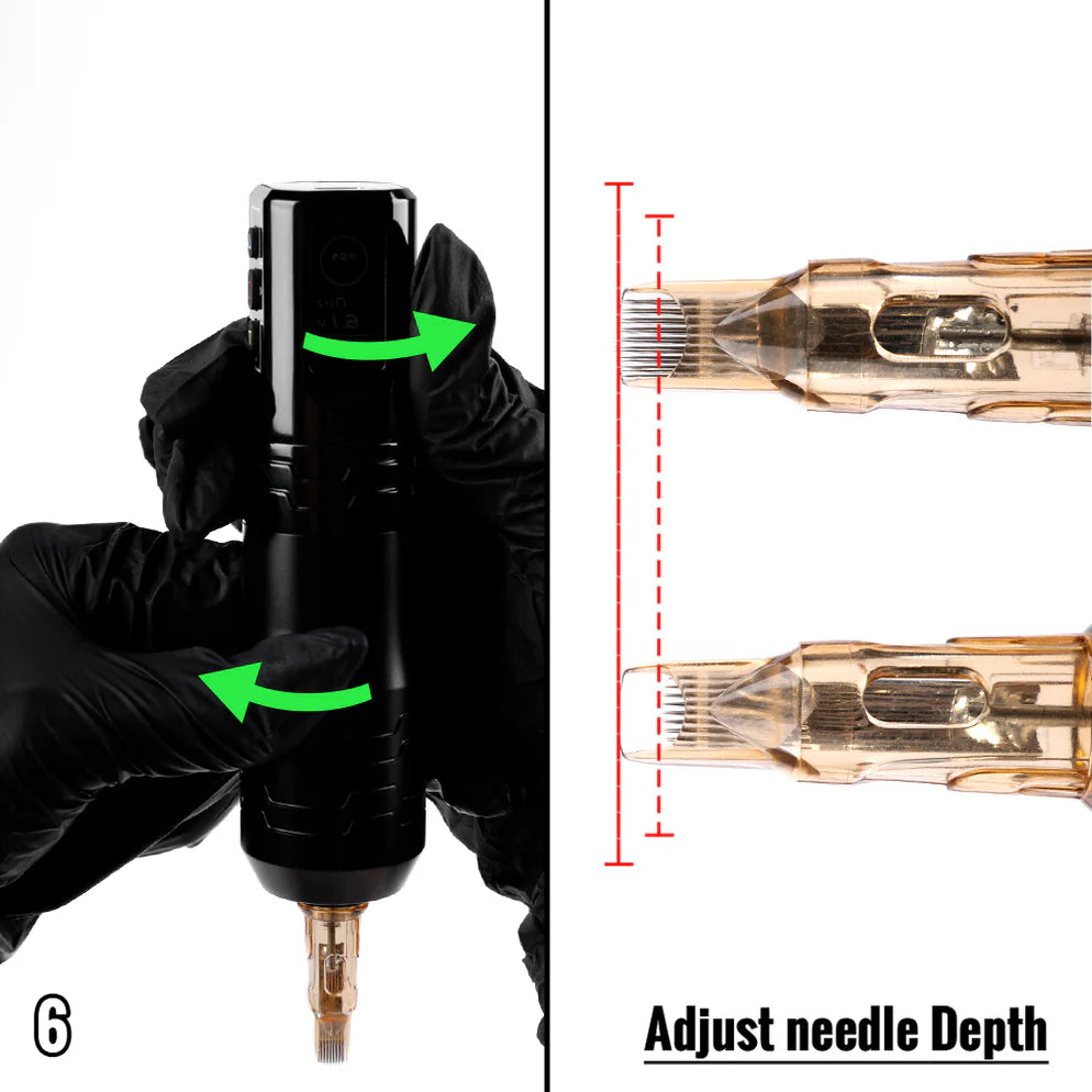 EZ P3 Pro Turbo 2.0 Upgrade Direct Drive Wireless Tattoo Machine with Adjustable Stroke 5.0mm