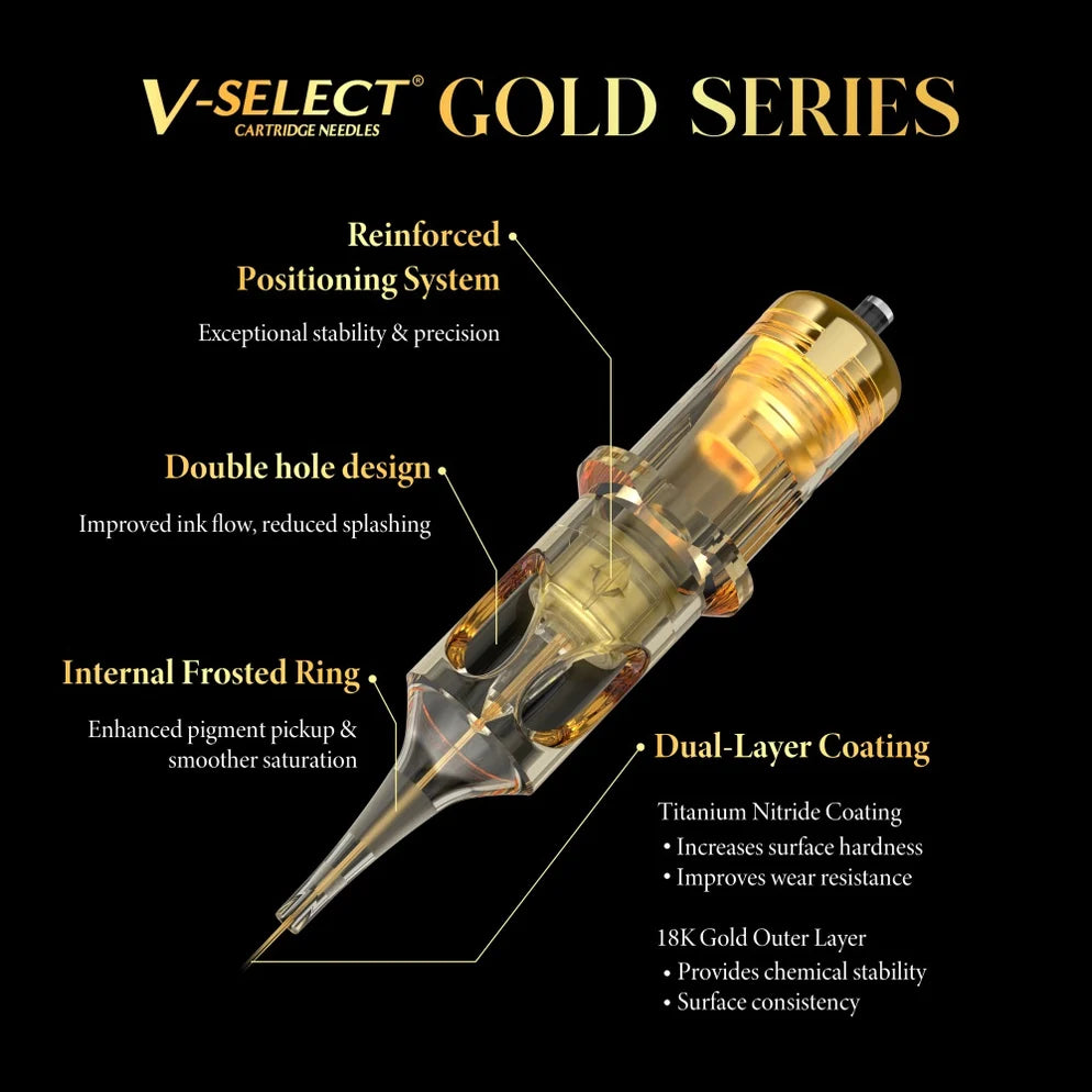 EZ TATTOO V-Select Gold Series Cartridge Needles #10 RL LT