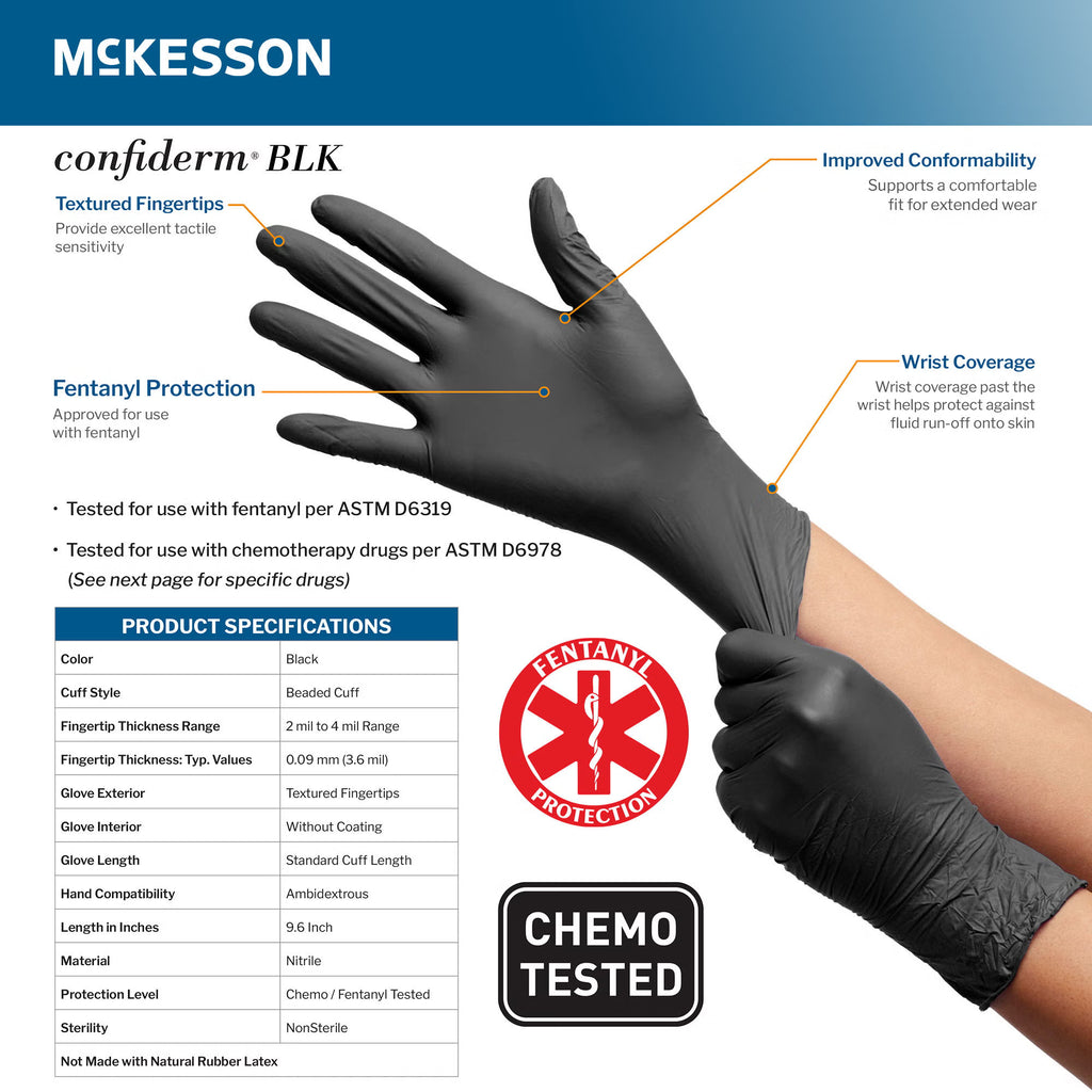 Exam Glove McKesson Confiderm® BLK